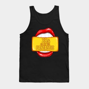 28th Birthday Women 28 & As Always Fantastic Red Lips Bday Tank Top